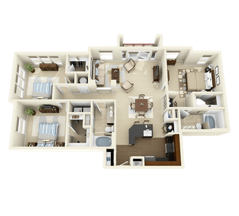 a floor plan of the apartments